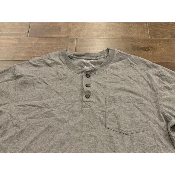 Duluth Trading Mens Gray 1/4 Button Pullover Longtail T Long Sleeve Pocket Sz XL - Picture 4 of 7